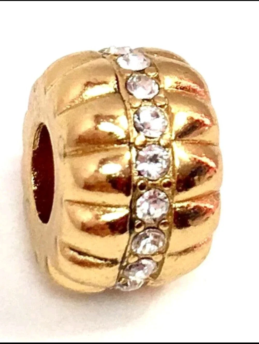 Brighton Gold Glamour Stopper Bead With Row Of Swarovski Crystals